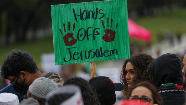ABD’nin başkenti Washington’da “Filistin’e destek” gösterisi