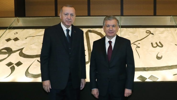 Erdoğan, Özbekistan Cumhurbaşkanı Mirziyoyev ile görüştü