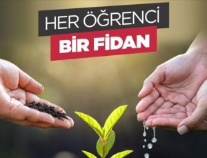 YTB’den burs verdiği öğrenciler adına  fidan bağışı