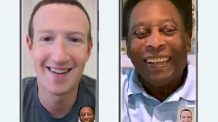 Efsane futbolcu Pele ve Zuckerberg, WhatsApp reklamı için buluştu