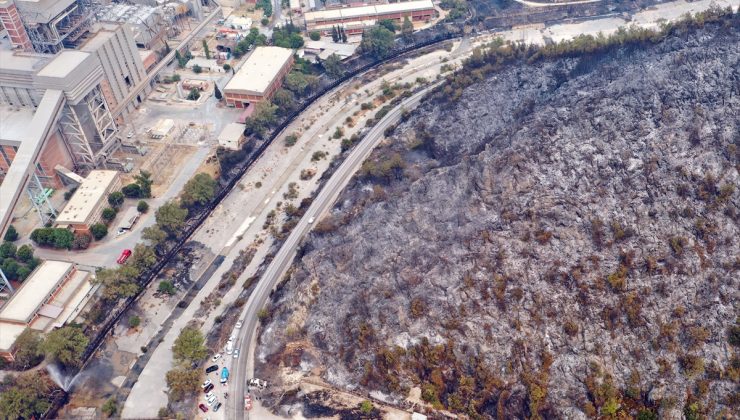 Termik Santral bölgesi yangından sonra görüntülendi