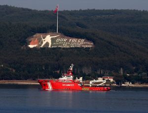 ”Nene Hatun Acil Durum Müdahale Gemisi” Çanakkale Boğazı`na ulaştı