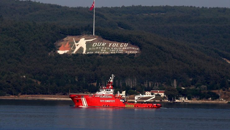 ”Nene Hatun Acil Durum Müdahale Gemisi” Çanakkale Boğazı`na ulaştı