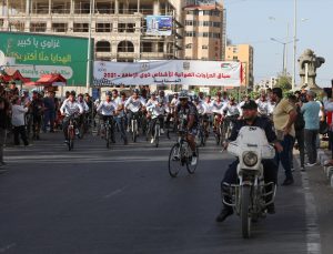 Gazze’de engelliler için bisiklet yarışı düzenlendi
