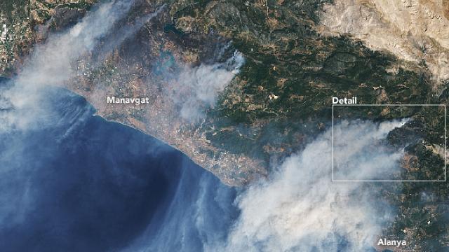 NASA Türkiye’deki yangınları görüntüledi