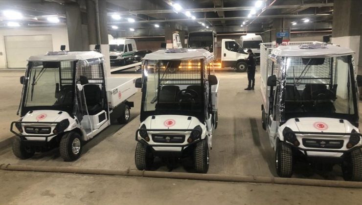 TBMM’de yerli elektrikli mini kamyonetler  iş başında