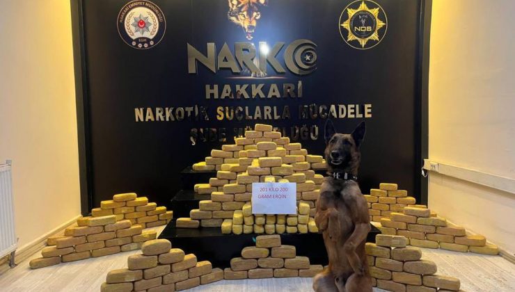 Hakkari’de 201 kilo 200 gram eroin ele geçirildi