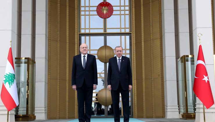 Cumhurbaşkanı Erdoğan Lübnan Başbakanı Mikati’yi resmi törenle karşıladı