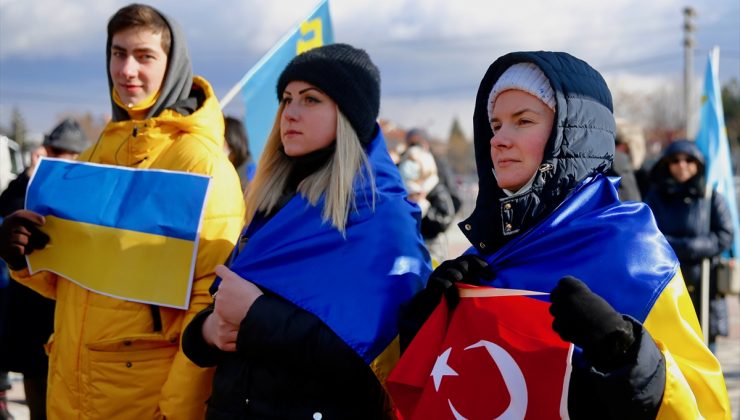 Eskişehir’de Rusya’nın Ukrayna’ya saldırısı protesto edildi