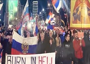 Sırbistan’ın başkenti Belgrad’da NATO karşıtı protesto