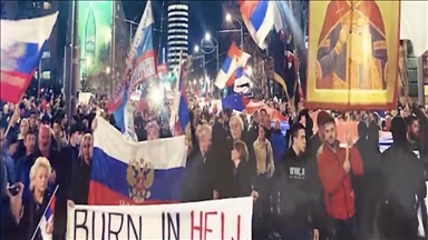 Sırbistan’ın başkenti Belgrad’da NATO karşıtı protesto