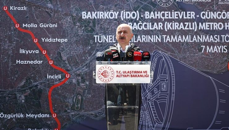 Bakırköy-Kirazlı Metro Hattı’nın tünel kazıları tamamlandı