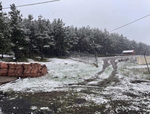Ardahan’da bayramın ilk günü kar yağışı