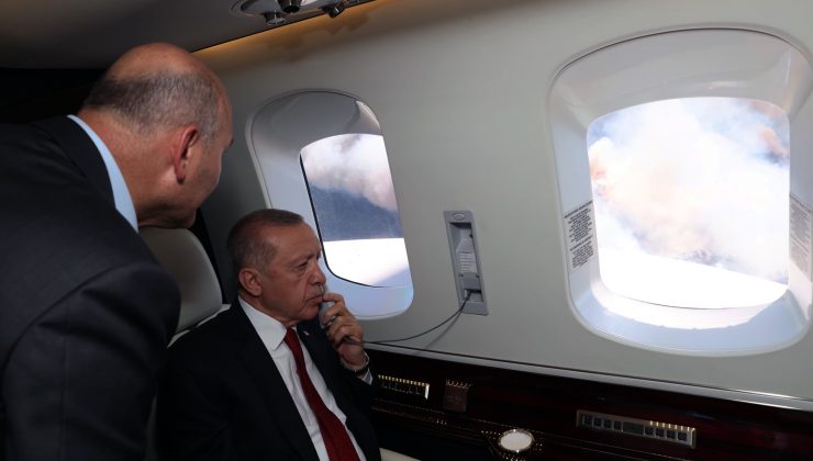 Cumhurbaşkanı Erdoğan Marmaris’teki orman yangınını yerinde inceledi