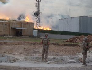 Şanlıurfa’da biyokütle enerji santralinde çıkan yangına müdahale ediliyor