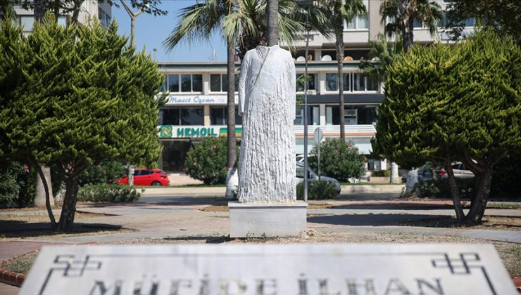 Mersin’de kadın belediye başkanı heykeline saldırı