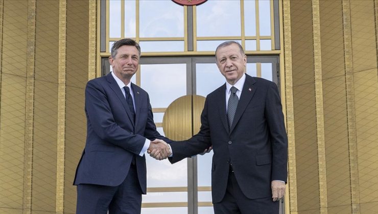 Cumhurbaşkanı Erdoğan, Slovenya Cumhurbaşkanı Pahor’u resmi törenle karşıladı