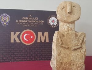 İzmir’de 11 bin 500 yıllık heykel ele geçirildi