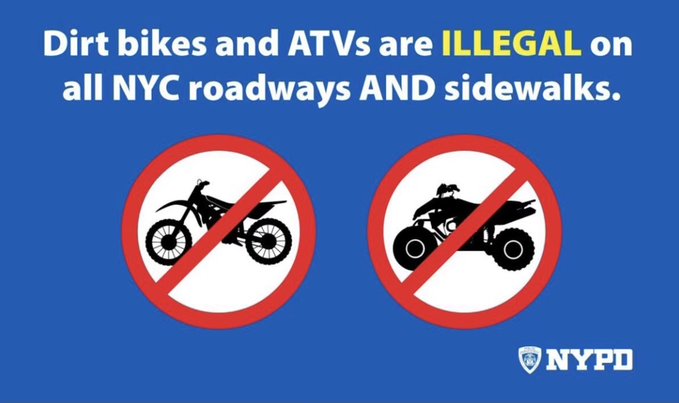 New York Polisi’nden motosiklet ve ATV uyarısı