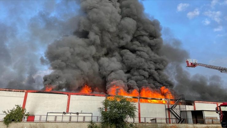 Uşak’ta fabrika yangını