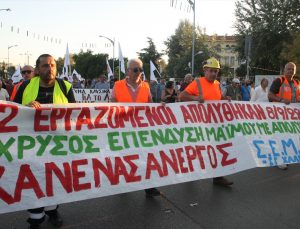 Selanik’te hükümet politikalarına karşı protesto