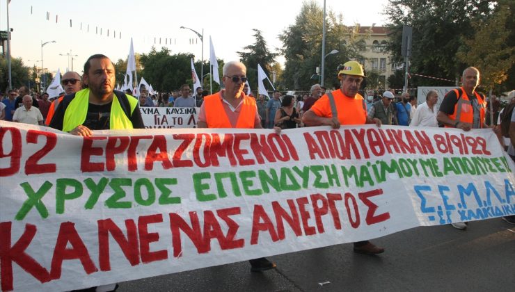 Selanik’te hükümet politikalarına karşı protesto