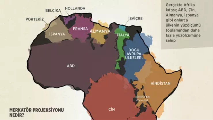 Afrika, haritada gördüğünüzden daha büyük