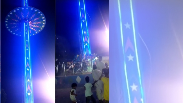 Lunaparkta korku dolu anlar: Joyride yere çakıldı!