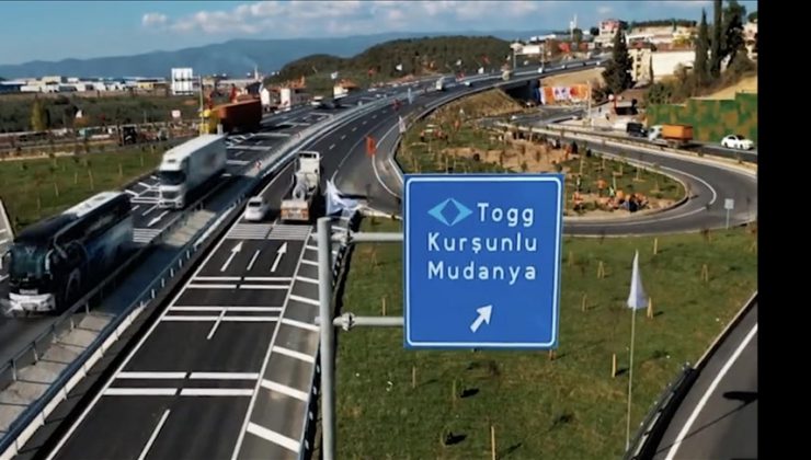 Togg fabrikasına giden yollara ilişkin videolu paylaşım