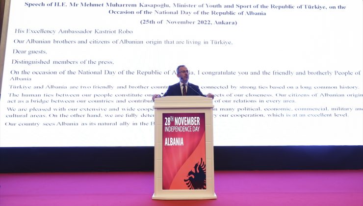 Ankara’da Arnavutluk Milli Günü resepsiyonu düzenlendi