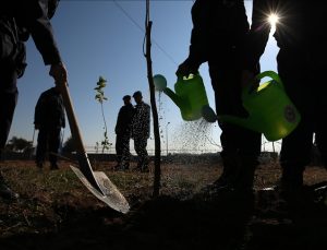 Fidanlar toprakla buluşturuldu