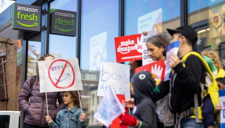 Washington’da Amazon işçilerinden protesto