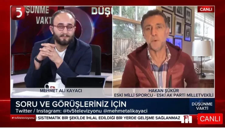 RTÜK’ten, Hakan Şükür’ü yayına çıkaran TV5 hakkında inceleme