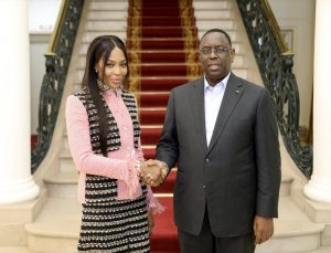 Senegal Cumhurbaşkanı Sall, model Naomi Campbell’ı kabul etti
