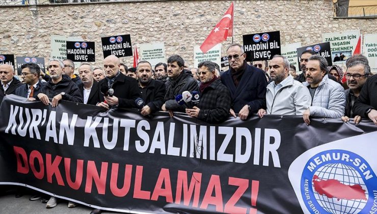 İsveç’te Kur’an-ı Kerim’in yakılması İstanbul’da protesto edildi