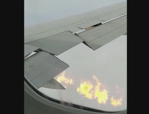 Kanadı alev alan Delta Air Lines uçağı acil iniş yaptı