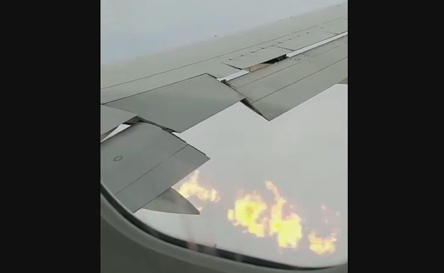 Kanadı alev alan Delta Air Lines uçağı acil iniş yaptı