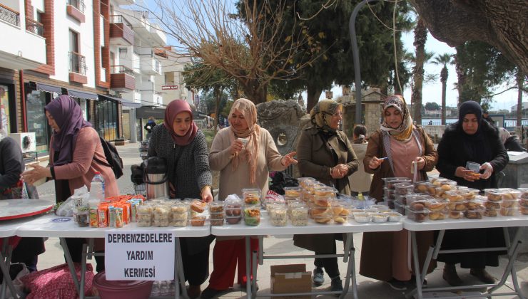 Datça’da kadınlar depremzedeler için kermes düzenledi