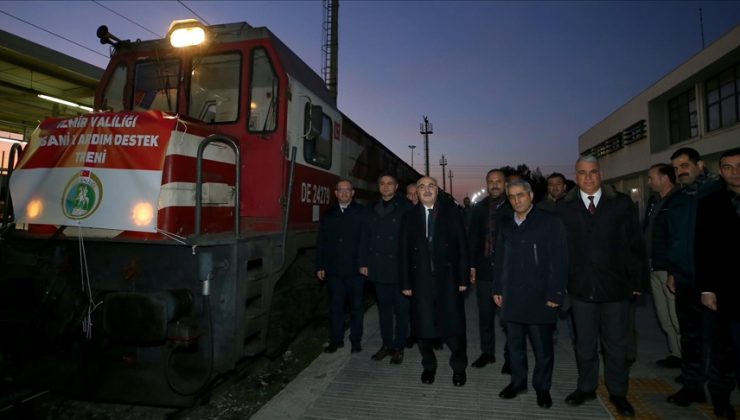 İzmir’den deprem bölgesine yardım malzemesi taşıyan tren yola çıktı