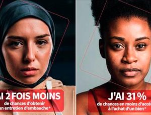Fransa’da ayrımcılık karşıtı kampanyada başörtülü kadınlara da yer verildi