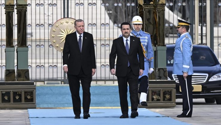 Cumhurbaşkanı Erdoğan, Türkiye’ye gelen Irak Başbakanı Şiya es-Sudani’yi resmi törenle karşıladı