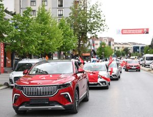 Engellilere TOGG’la asker uğurlama konvoyu yapıldı