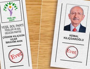 Selahattin Demirtaş’tan 1 oy Yeşil Sol Parti’ye 1 oy Kılıçdaroğlu’na