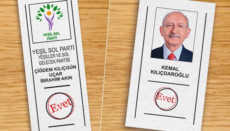 Selahattin Demirtaş’tan 1 oy Yeşil Sol Parti’ye 1 oy Kılıçdaroğlu’na