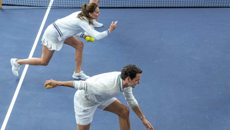 Prenses Kate ile Roger Federer tenis maçı yaptı