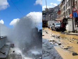 Alibeyköy’de şebeke borusu patladı, esnaf isyan etti: Sayın İmamoğlu neredesin?