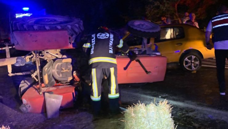Denizli’de traktör ile otomobil çarpıştı: 1 ölü 2 yaralı