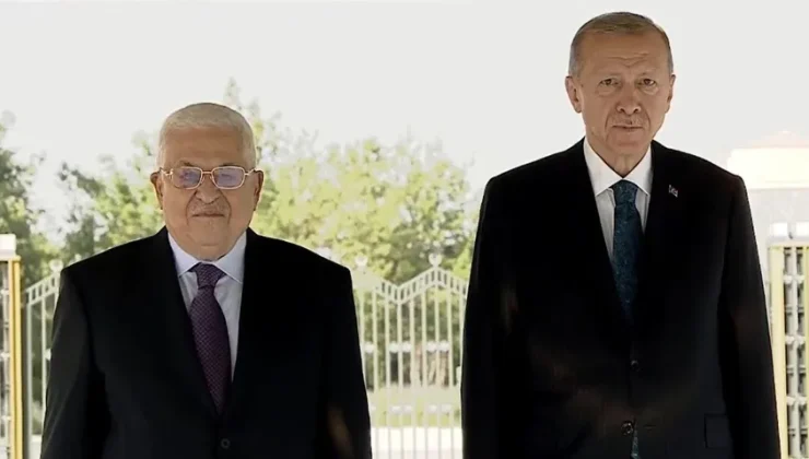 Filistin Yönetimi lideri Mahmud Abbas Erdoğan ile bir araya geldi