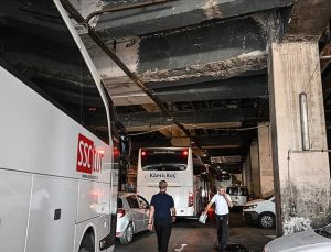 İstanbul Otogarı’nda büyük tehlike, kolon ve kirişlerdeki sıvalar döküldü, demirler ortaya çıktı