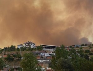 Bilecik’te orman yangını, YHT şantiyesi boşaltıldı